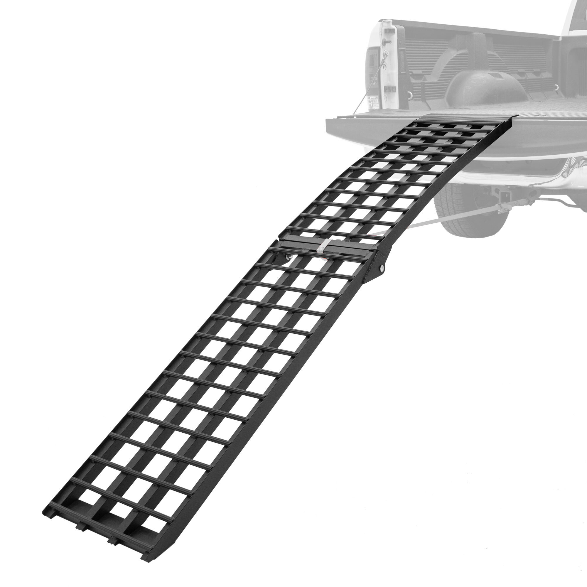 Black Widow, 7ft. 10in. Alum. Folding Arched Single Motorcycle Ramp, Max. Ramp Length 94 in, Surface Width 17.5 in, Capacity 1500 lb, Model# BW-9417-HD